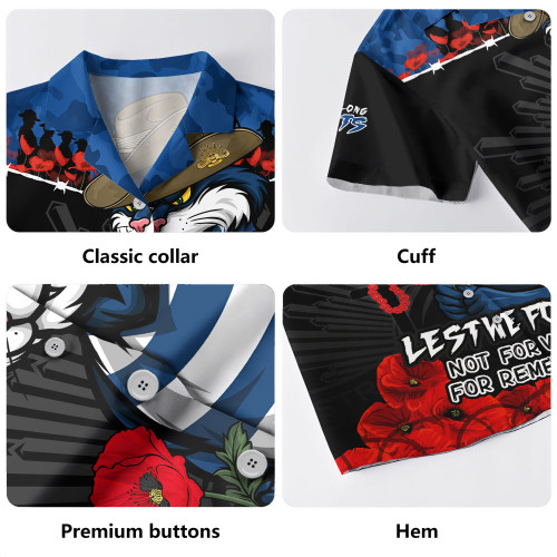 Geelong Cats Hawaiian Shirt ANZAC Day Not For Victory For Remembrance