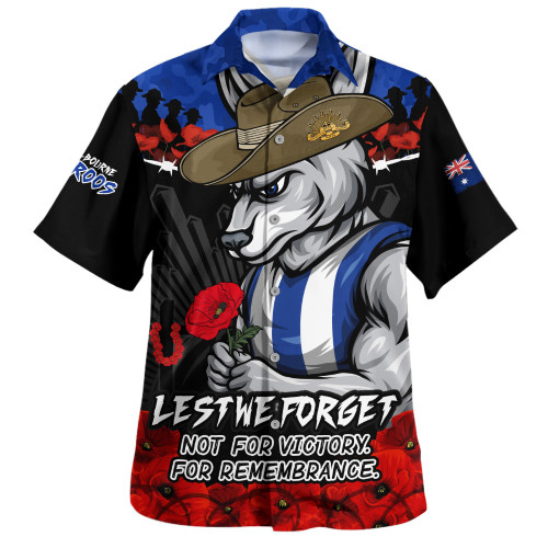 North Melbourne Hawaiian Shirt ANZAC Day Not For Victory For Remembrance