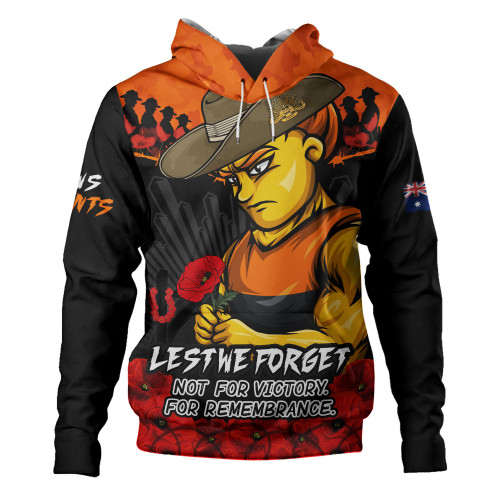 GWS GIANTS Hoodie ANZAC Day Not For Victory For Remembrance