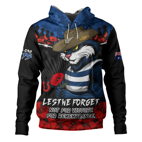 Geelong Cats Hoodie ANZAC Day Not For Victory For Remembrance