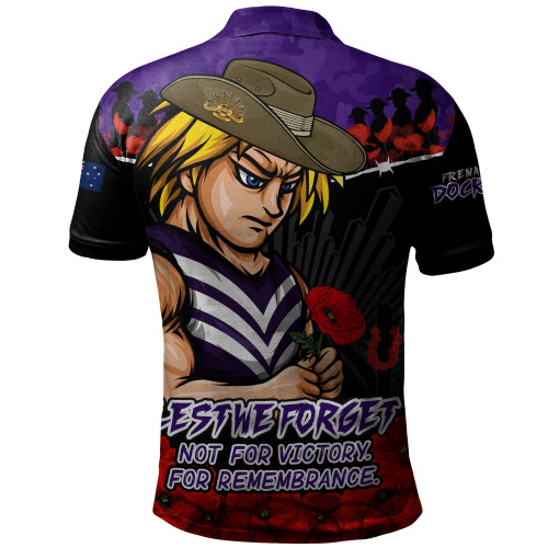 Fremantle Polo Shirt ANZAC Day Not For Victory For Remembrance