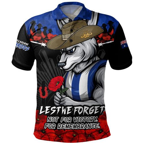 North Melbourne Polo Shirt ANZAC Day Not For Victory For Remembrance