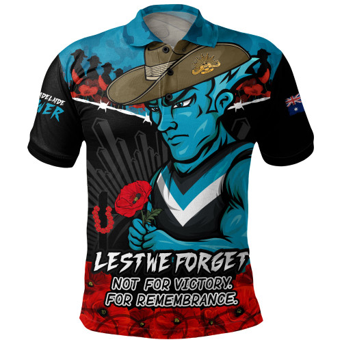 Port Adelaide Polo Shirt ANZAC Day Not For Victory For Remembrance