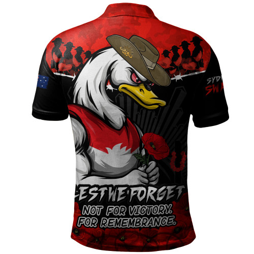 Sydney Swans Polo Shirt ANZAC Day Not For Victory For Remembrance