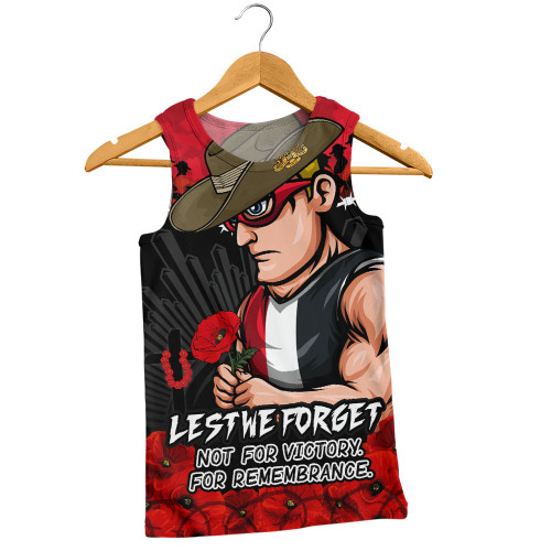 St Kilda Men Singlet ANZAC Day Not For Victory For Remembrance
