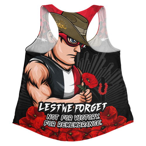 St Kilda Women Racerback Singlet ANZAC Day Not For Victory For Remembrance