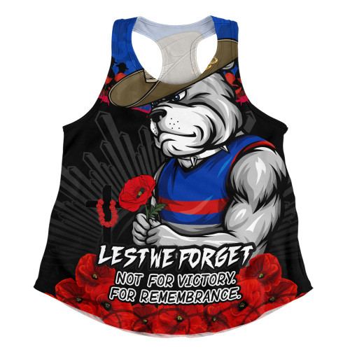 Western Bulldogs Women Racerback Singlet ANZAC Day Not For Victory For Remembrance