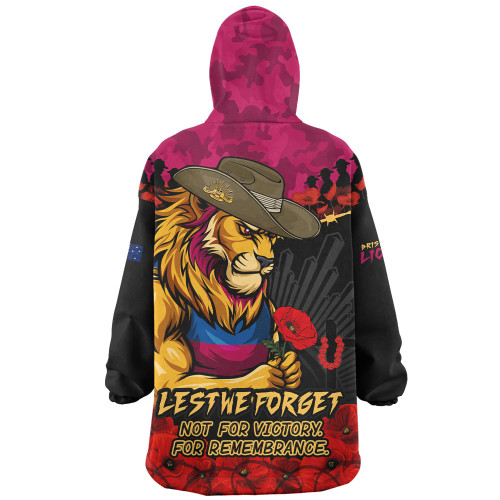 Brisbane Lions Snug Hoodie ANZAC Day Not For Victory For Remembrance
