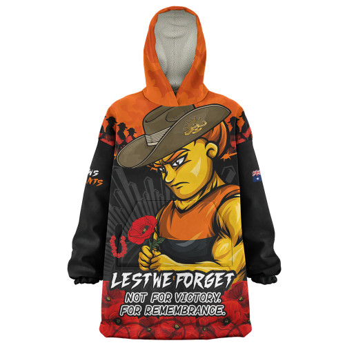 GWS GIANTS Snug Hoodie ANZAC Day Not For Victory For Remembrance