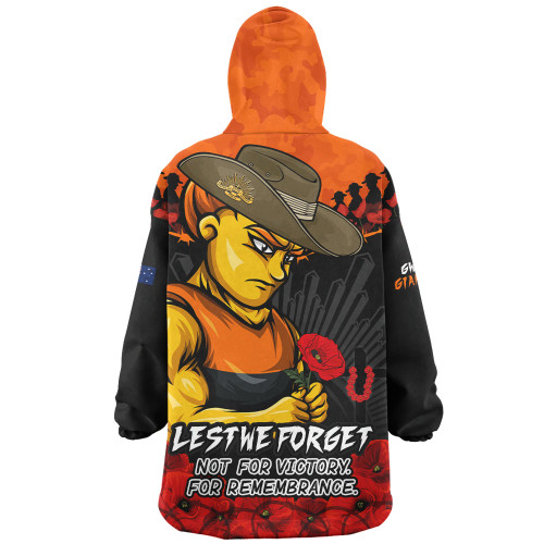 GWS GIANTS Snug Hoodie ANZAC Day Not For Victory For Remembrance