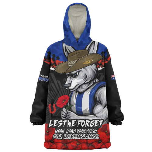 North Melbourne Snug Hoodie ANZAC Day Not For Victory For Remembrance