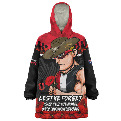 St Kilda Snug Hoodie ANZAC Day Not For Victory For Remembrance