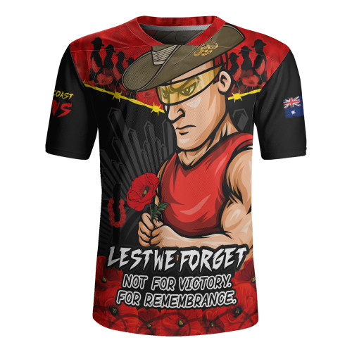 Gold Coast SUNS Rugby Jersey ANZAC Day Not For Victory For Remembrance