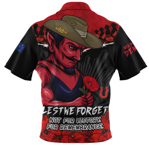 Melbourne Zip Polo Shirt ANZAC Day Not For Victory For Remembrance