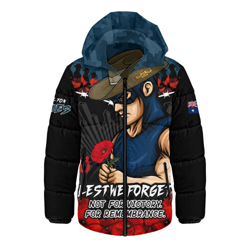 Carlton Hooded Padded Jacket ANZAC Day Not For Victory For Remembrance