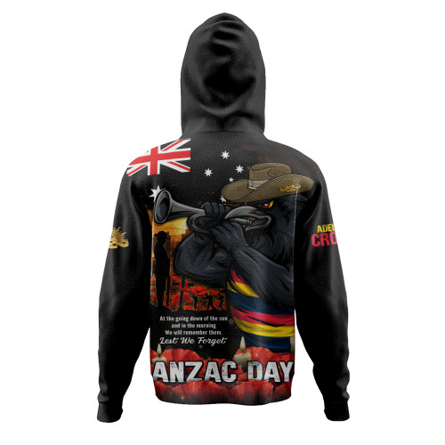 Adelaide Crows Hoodie Anzac Day Dawn Of Courage Eternal Tribute