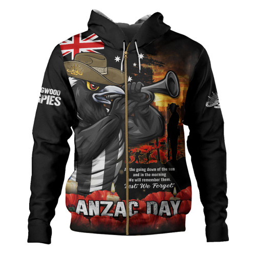 Collingwood Hoodie Anzac Day Dawn Of Courage Eternal Tribute