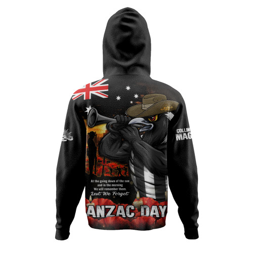 Collingwood Hoodie Anzac Day Dawn Of Courage Eternal Tribute