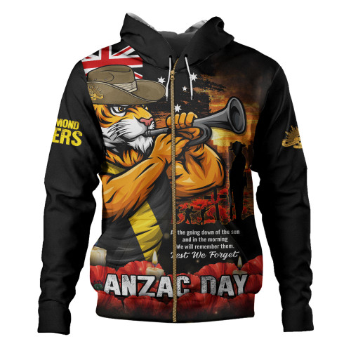 Richmond Hoodie Anzac Day Dawn Of Courage Eternal Tribute