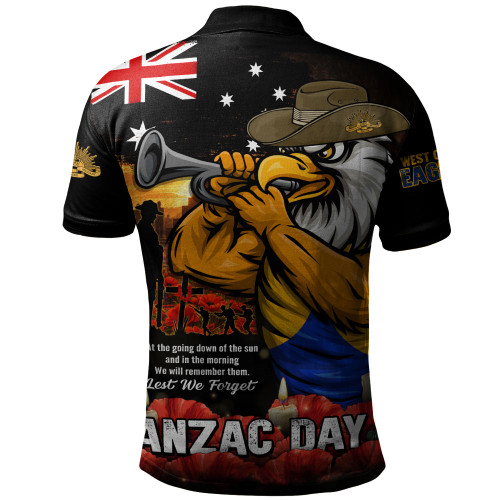 West Coast Eagles Polo Shirt Anzac Day Dawn Of Courage Eternal Tribute