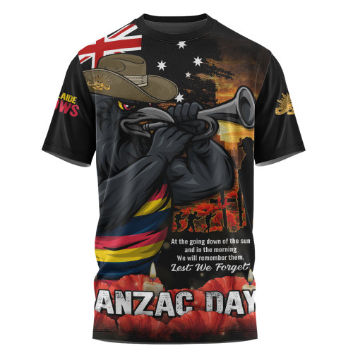 Adelaide Crows T-Shirt Anzac Day Dawn Of Courage Eternal Tribute