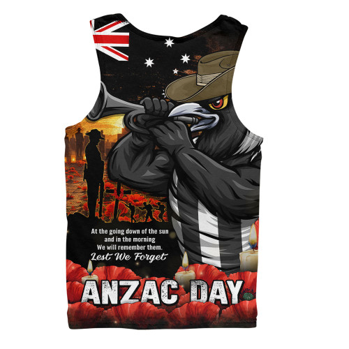 Collingwood Men Singlet Anzac Day Dawn Of Courage Eternal Tribute