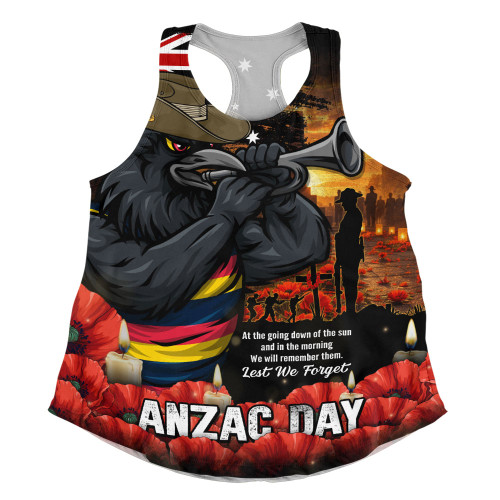 Adelaide Crows Women Racerback Singlet Anzac Day Dawn Of Courage Eternal Tribute