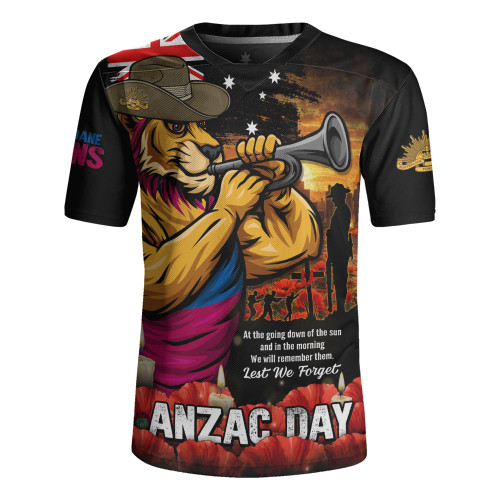 Brisbane Lions Rugby Jersey Anzac Day Dawn Of Courage Eternal Tribute