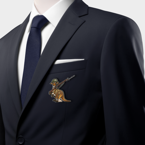 Australia Acrylic Pin Military Kangaroo Tribute