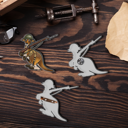 Australia Acrylic Pin Military Kangaroo Tribute