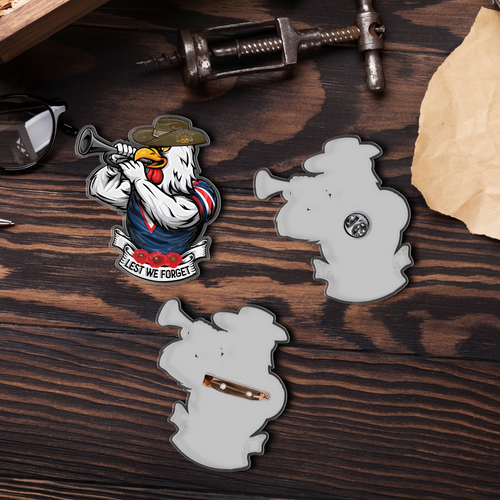 Sydney Roosters Acrylic Pin Dawn Bugler Tribute