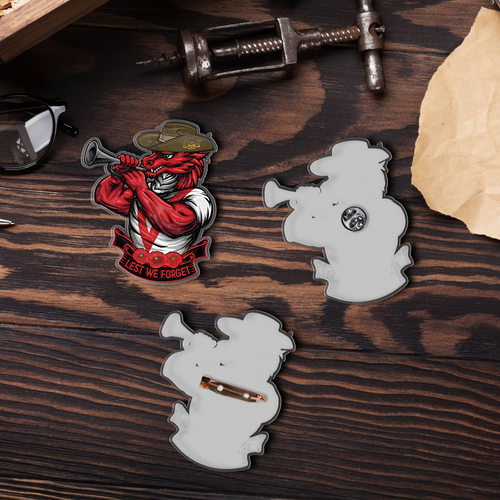 St. George Illawarra Dragons Acrylic Pin Dawn Bugler Tribute