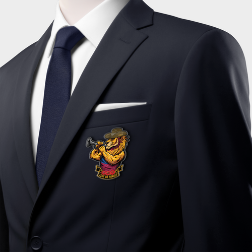 Brisbane Lions Acrylic Pin Lest We Forget Bugler