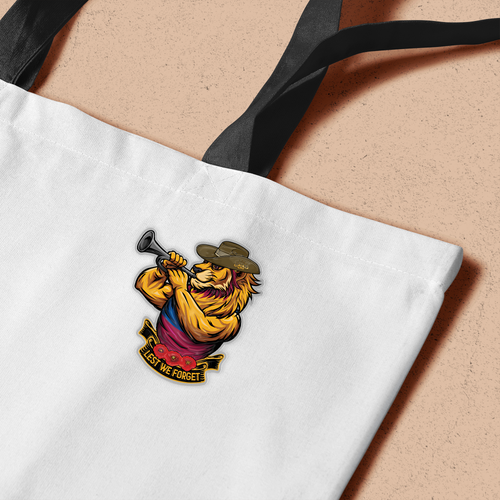 Brisbane Lions Acrylic Pin Lest We Forget Bugler