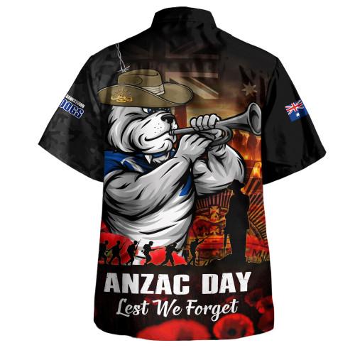 Canterbury-Bankstown Bulldogs Hawaiian Shirt Anzac Day Rising Dawn Ceremony Lest We Forget Courage