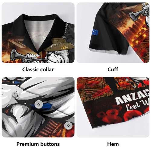 Canterbury-Bankstown Bulldogs Hawaiian Shirt Anzac Day Rising Dawn Ceremony Lest We Forget Courage