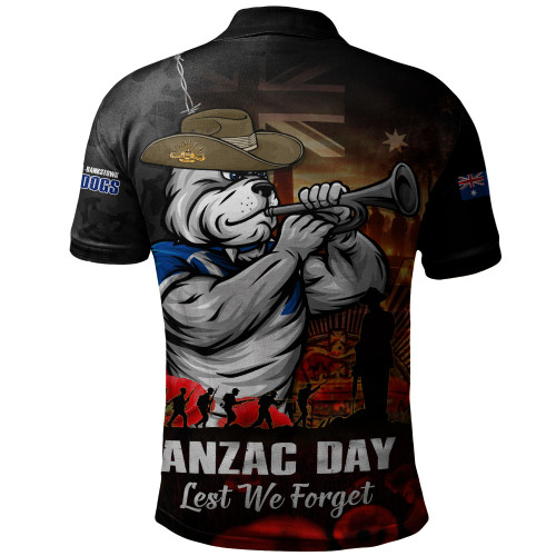 Canterbury-Bankstown Bulldogs Polo Shirt Anzac Day Rising Dawn Ceremony Lest We Forget Courage