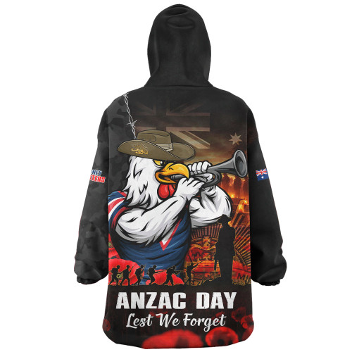 Sydney Roosters Snug Hoodie Anzac Day Rising Dawn Ceremony Lest We Forget Courage