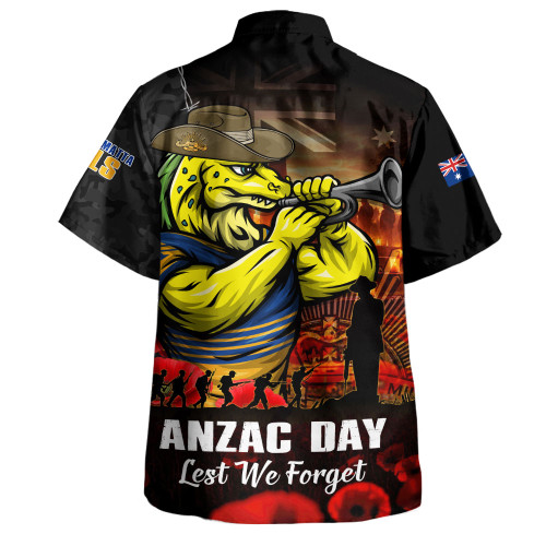 Parramatta Eels Hawaiian Shirt Anzac Day Rising Dawn Ceremony Lest We Forget Courage