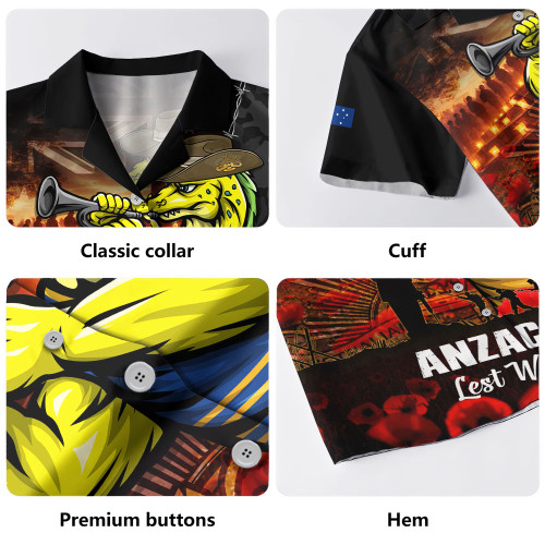 Parramatta Eels Hawaiian Shirt Anzac Day Rising Dawn Ceremony Lest We Forget Courage