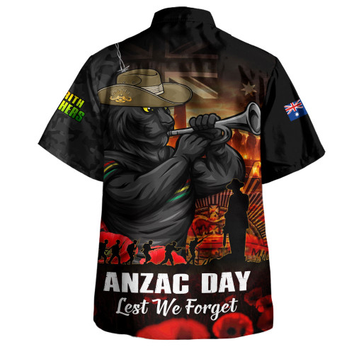 Penrith Panthers Hawaiian Shirt Anzac Day Rising Dawn Ceremony Lest We Forget Courage