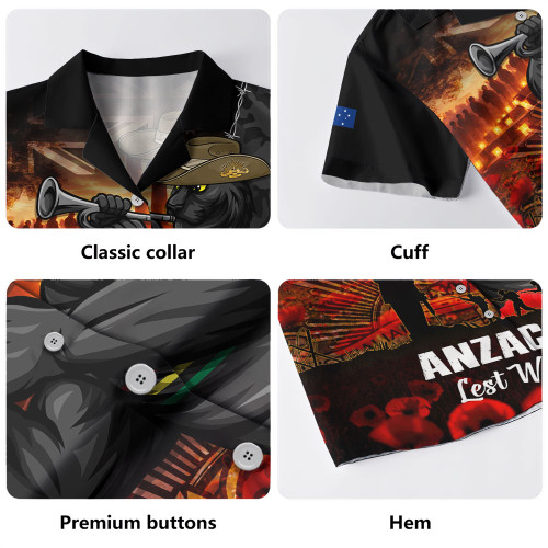 Penrith Panthers Hawaiian Shirt Anzac Day Rising Dawn Ceremony Lest We Forget Courage