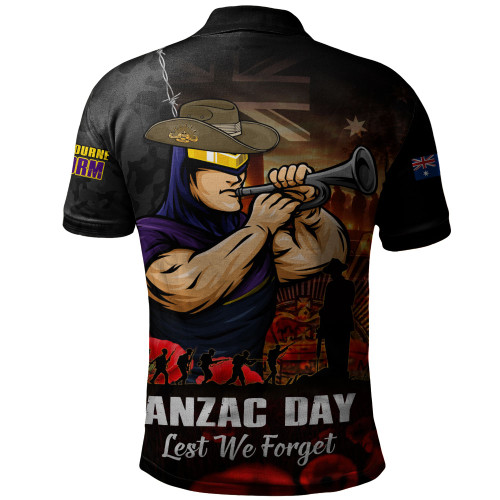 Melbourne Storm Polo Shirt Anzac Day Rising Dawn Ceremony Lest We Forget Courage