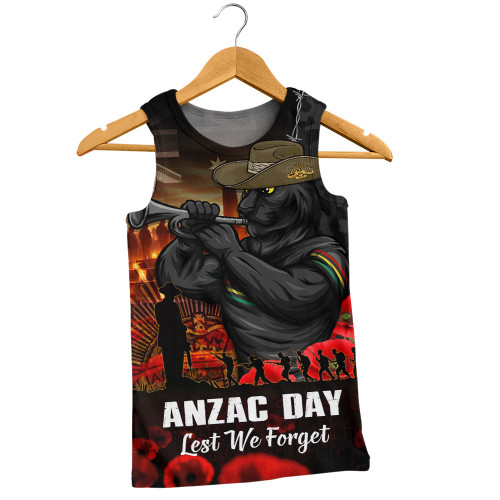 Penrith Panthers Men Singlet Anzac Day Rising Dawn Ceremony Lest We Forget Courage