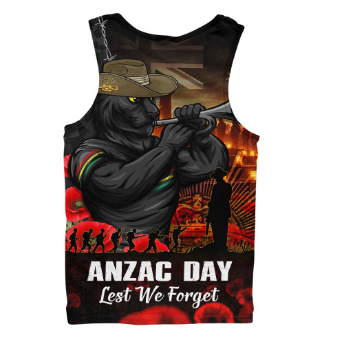 Penrith Panthers Men Singlet Anzac Day Rising Dawn Ceremony Lest We Forget Courage
