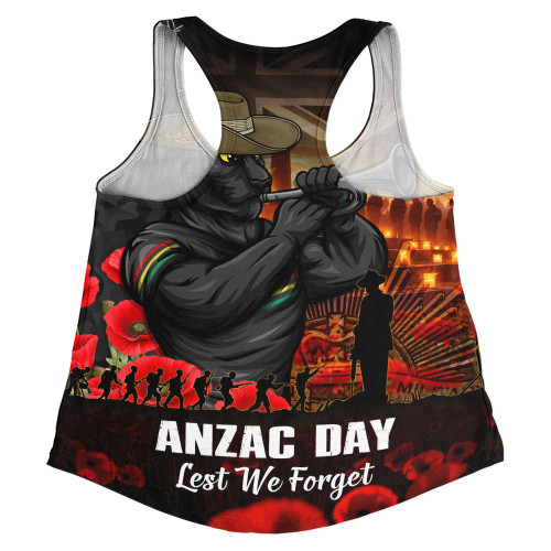 Penrith Panthers Women Racerback Singlet Anzac Day Rising Dawn Ceremony Lest We Forget Courage