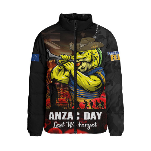 Parramatta Eels Padded Jacket Anzac Day Rising Dawn Ceremony Lest We Forget Courage