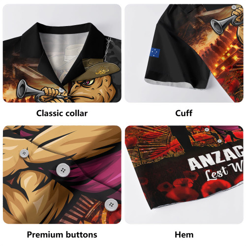 Queensland Maroons Hawaiian Shirt Anzac Day Rising Dawn Ceremony Lest We Forget Courage