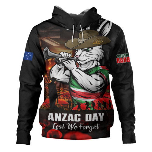 South Sydney Rabbitohs Hoodie Anzac Day Rising Dawn Ceremony Lest We Forget Courage