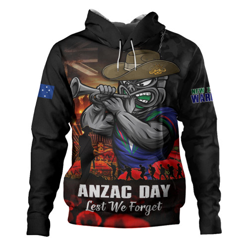 New Zealand Warriors Hoodie Anzac Day Rising Dawn Ceremony Lest We Forget Courage